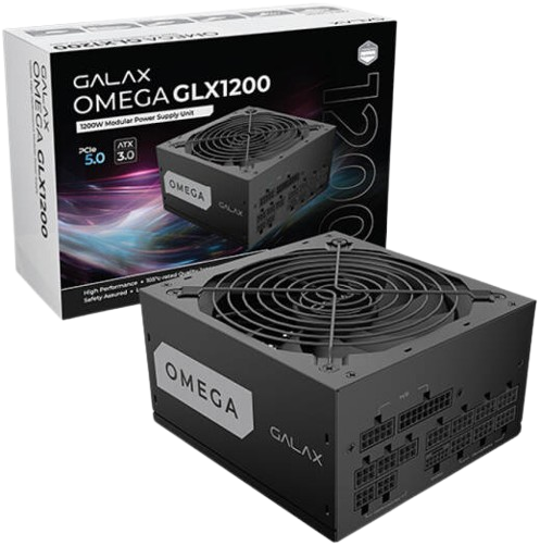 GALAX OMEGA GLX1200 Full-Modular Power Supply, 80 PLUS Gold Efficiency, Cybenetics Platinum, , Black  image 0
