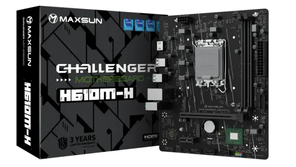 MS-Challenger H610M-H V1 DDR4 ATX Motherboard - Black image 1
