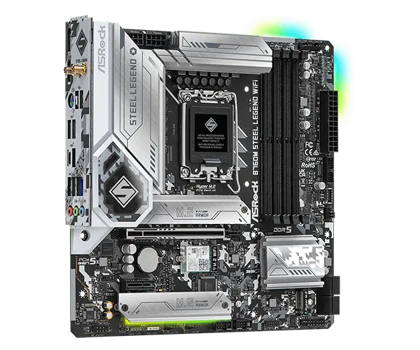 ASRock B760M Steel Legend WiFi Motherboard, LGA1700 Socket, Intel  Chipset, 4x DDR5 DIMM Slots,  Support, Wi-Fi 6E  image 2