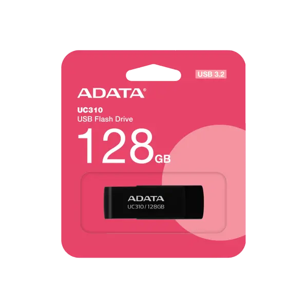 ADATA UC310 128GB USB 3.2 Gen1 USB Flash Drive - BLACK image 0