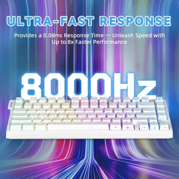 ATTACK SHARK R82 HE Wired 75% Gaming Keyboard with C01ULTRA LED Cable WHITE image 4