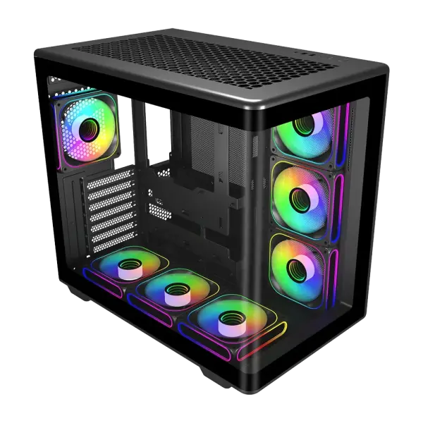 G PRO  Elite With Pre-installed 7 Fans ATX Case - Black image 1
