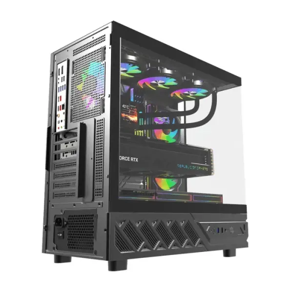 Darkflash DS950V ATX PC Case with 6 ARGB fans- Black image 2