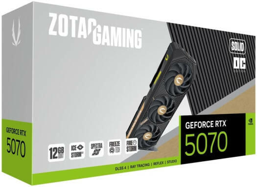 ZOTAC GAMING GeForce RTX 5070 SOLID OC Graphics Card, 12GB GDDR7  image 3