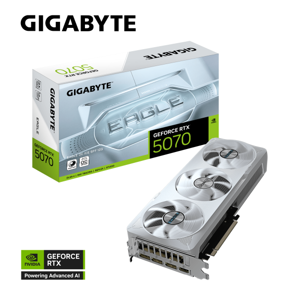Gigabyte GeForce RTX 5070 EAGLE OC ICE SFF Graphics Card, 12GB GDDR7 image 1