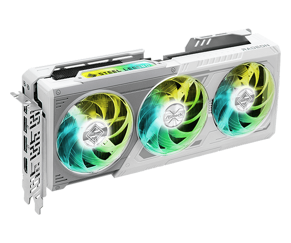 ASRock AMD Radeon - RX 9070 XT Steel Legend GDDR6 16GB - Graphics Card - White image 5