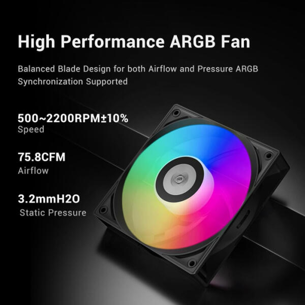 PC Cooler DA360 Pro ARGB CPU Liquid Cooler - Black image 2