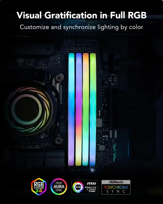 LexarARES RGB DDR5 RAM 32GB Kit 2x16GB 6400MHz,  Desktop Memory, PC Gaming Computer Memory  image 5