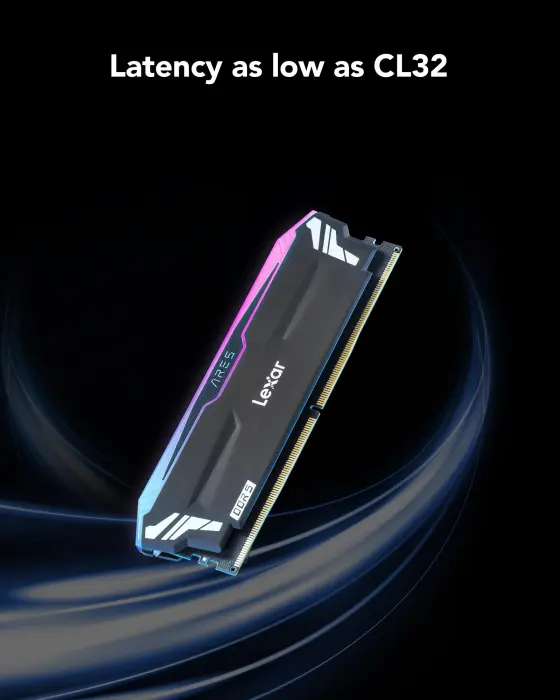 LexarARES RGB DDR5 RAM 32GB Kit 2x16GB 6400MHz,  Desktop Memory, PC Gaming Computer Memory  image 2