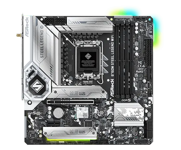 ASRock B760M Steel Legend WiFi Motherboard, LGA1700 Socket, Intel  Chipset, 4x DDR5 DIMM Slots,  Support, Wi-Fi 6E  image 4