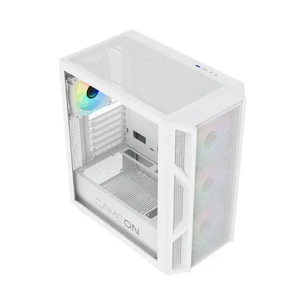 GameOn Trident IV-A PowerForge Series Mid Tower Gaming Case with 750W Power Supply Pre-Installed (4 ARGB Fans Included) - White image 8