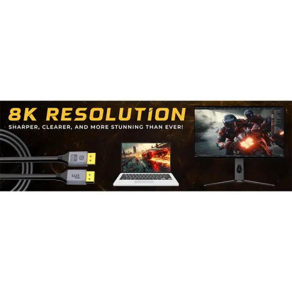 Twisted Minds Display Port Cable Resolution 8K/60 Hz, 4K/144 Hz, 4K/120 Hz, 4K/60 Hz Bandwidth 32.4Gbps - 3 M image 2
