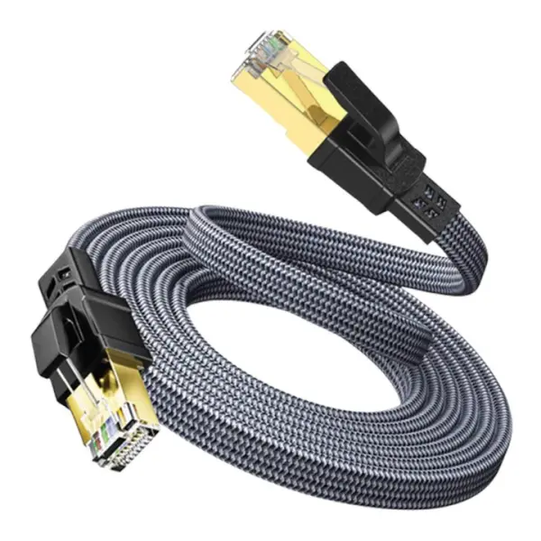 Twisted Minds Braided CAT8 FTP Flat Ethernet Cable Transmission Rate 40Gbps / 2000MHz - 3 M image 2