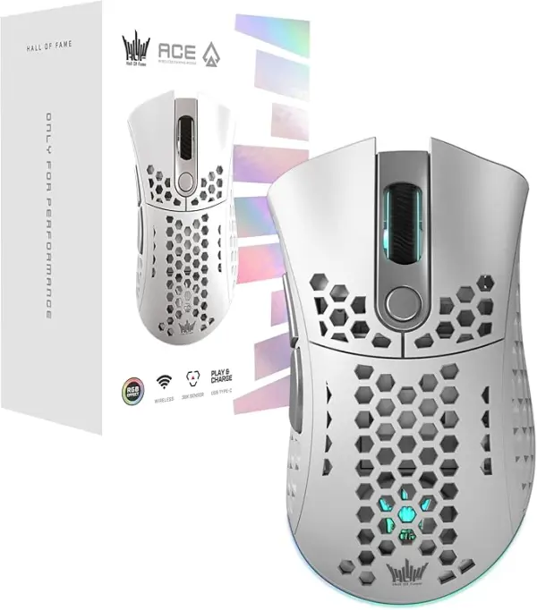  Galax   HOF Ace M2  Wireless Gaming Mouse - Nvidia Reflex - 38000 DPI - ARGB - WHITE image 1