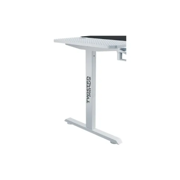 Twisted Minds Paradox Adjustable Gaming Desk, 120x60 cm, with Cup Shelf, Headphone Hook, Mousepad-WHITE image 5
