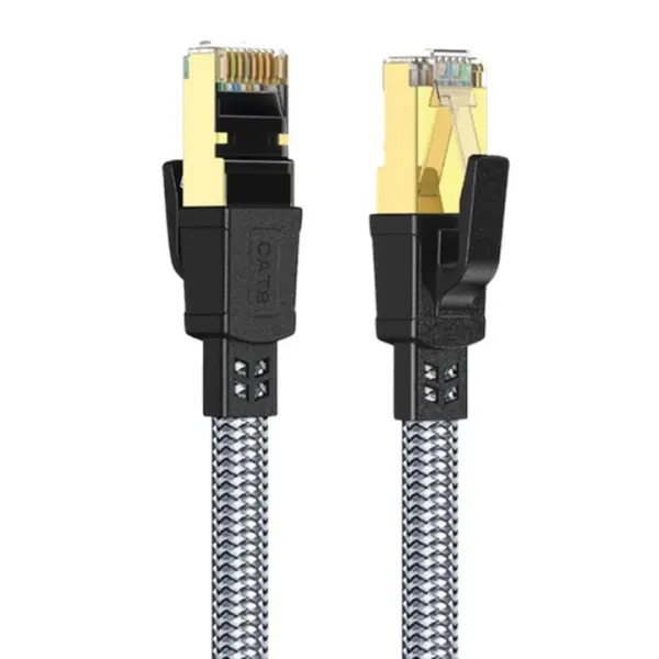Twisted Minds Braided CAT8 FTP Flat Ethernet Cable Transmission Rate 40Gbps / 2000MHz - 3 M image 0