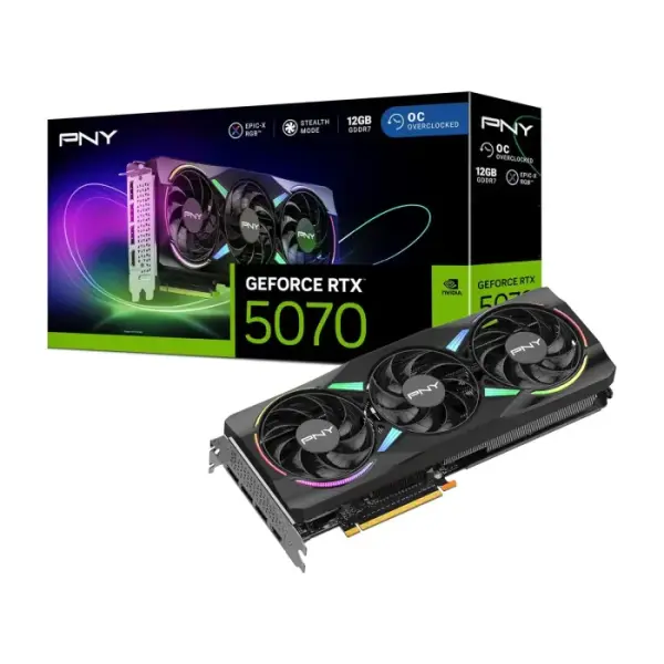 PNY GeForce RTX 5070 Stealth Mode OC 12GB GDDR7 Graphic Card image 1