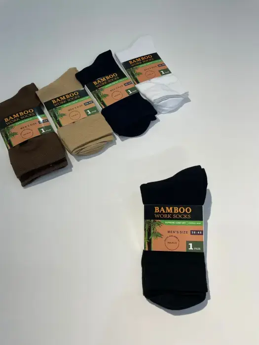 جوارب بامبو اسود 45-38 image 0