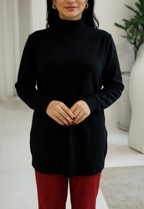 بلوزة هاينك دائرية O تريكو طويل image 4