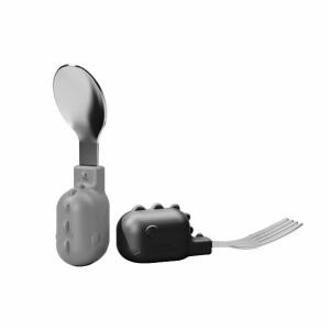 Baby fork and spoon set grey image 0