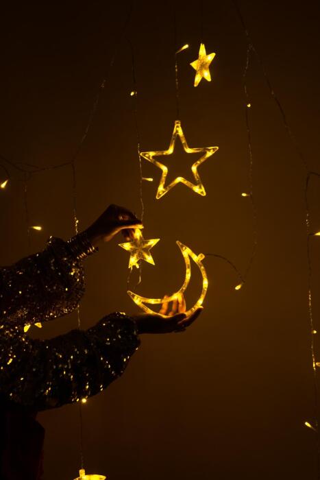 اضاءة رمضان هلال ونجوم image 1