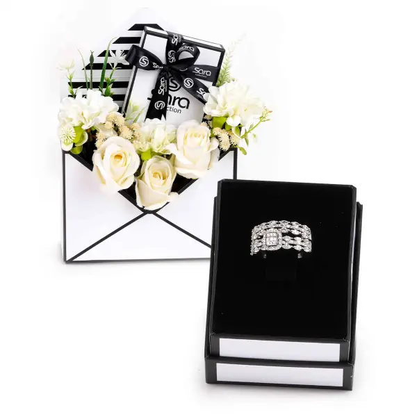Sara Gift Set-5-فضي-أبيض-9 image 0