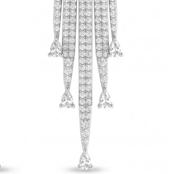 أقراط طويلة متدلية مرصعة image 1