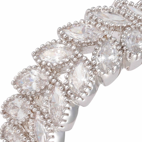 Zircon Necklace Set-Silver/White image 5