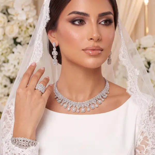 طقم حفلات فضي فاخر image 0
