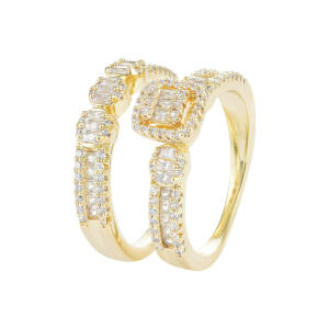 Gold Toned Radiant Twins image 0