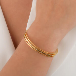 Gold Toned Round Bangle image 0