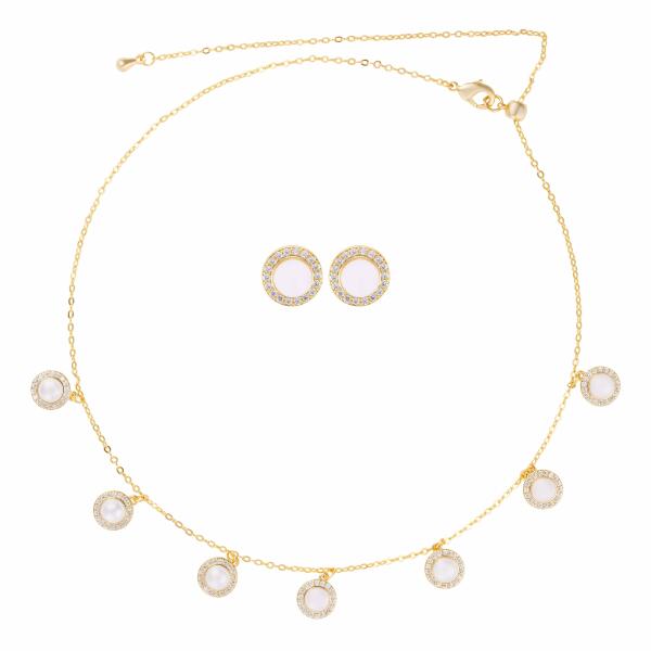 Choker Necklace - Gold White - 0 image 0