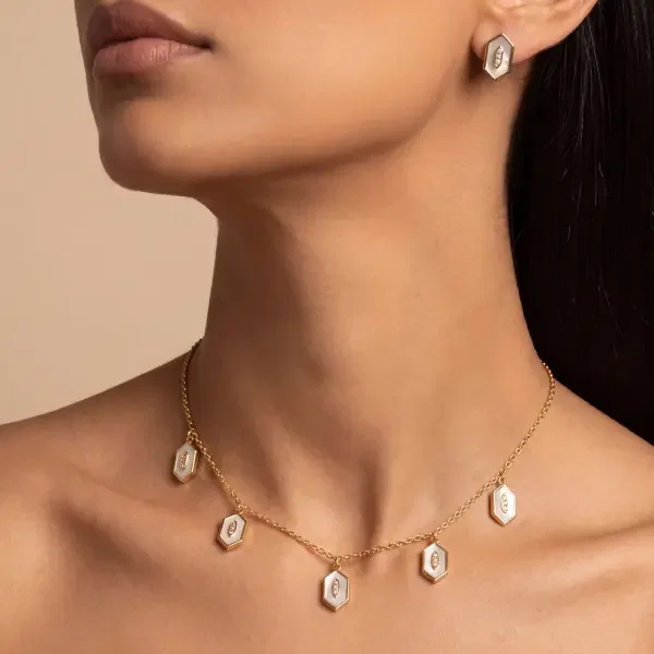 عقد تشوكر - اوف وايت ذهبي - 0 image 0