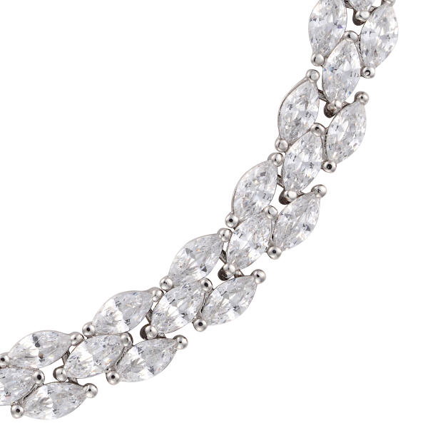 Crystal Necklace Set-Silver/White image 7