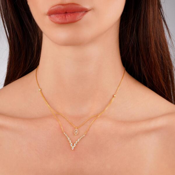 Choker Necklace - Gold White - 0 image 0