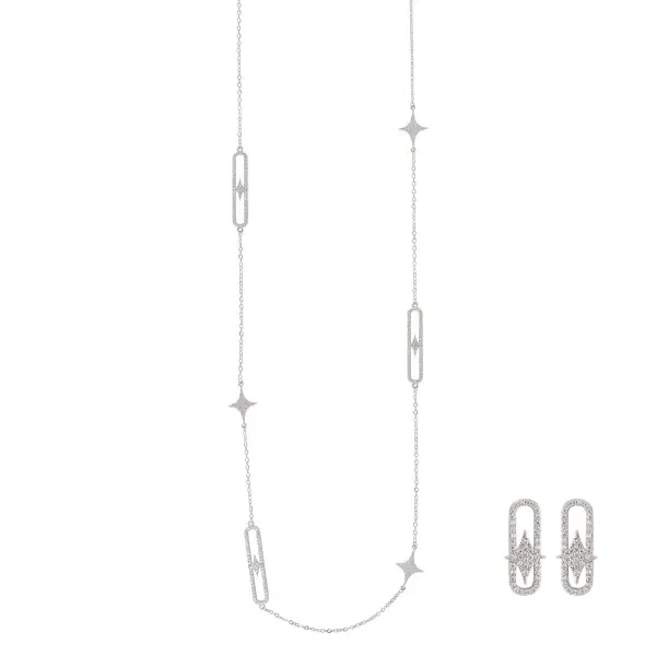 عقد - فضي ابيض - 0 image 0