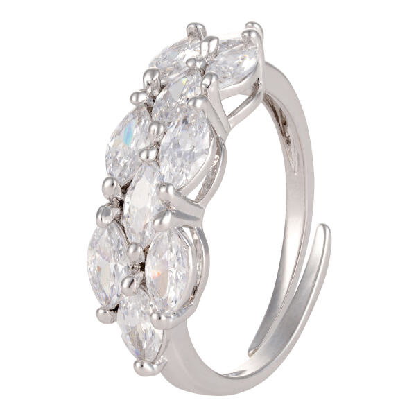 Crystal Necklace Set-Silver/White image 4