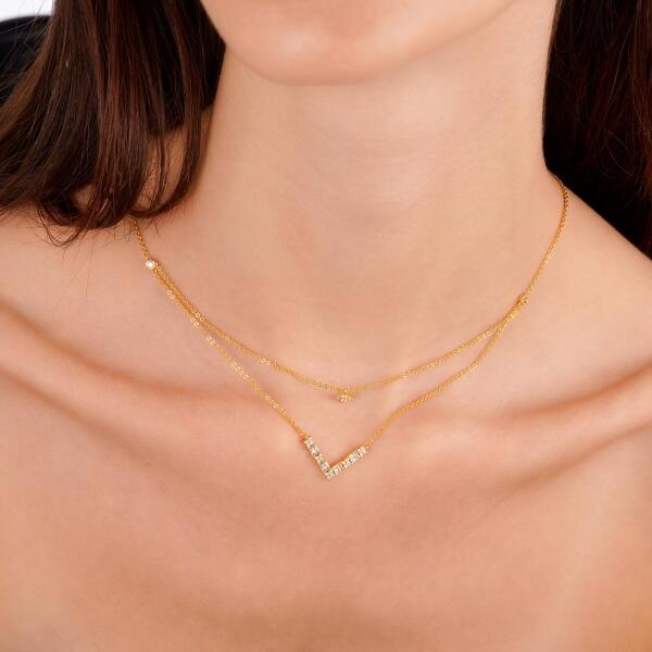 Choker Necklace - Gold White - 0 image 0