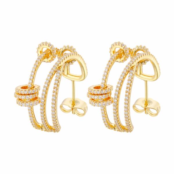Double stud hoop earrings image 1