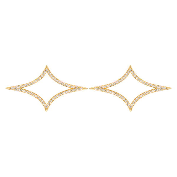 أقراط مرصّعة بتصميم نجمي هندسي image 0