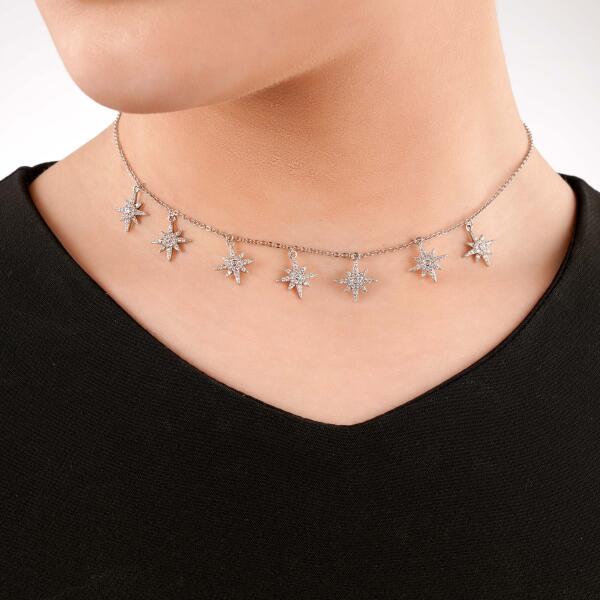 Choker Necklace - Silver White - 0 image 1