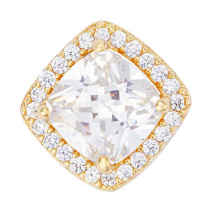 Princess Cut Earrings-Gold image 1