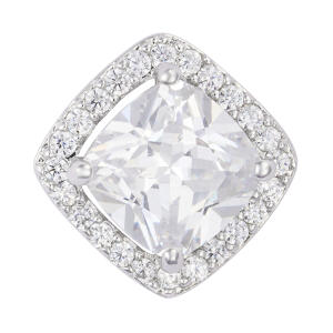 Princess Cut Earrings-Silver image 1