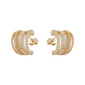 Gold Toned Ceramic Earrings image 0