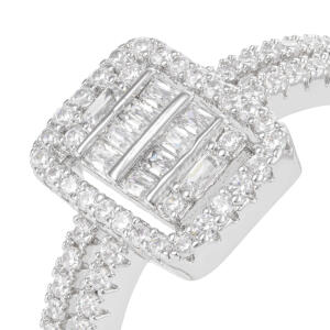 Silver Toned Radiant Ring image 1