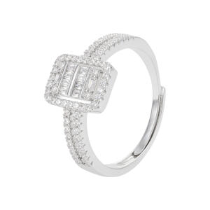 Silver Toned Radiant Ring image 0