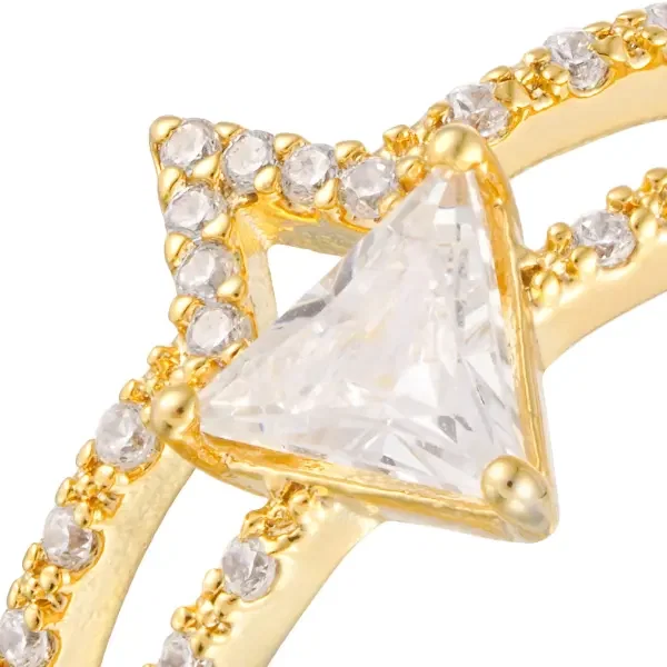 Luxury Open Ring with Geometric Center Stone image 1