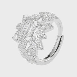خاتم فضي فاخر مرصع image 0