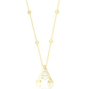 Gold Toned Letters Necklace -A image 0