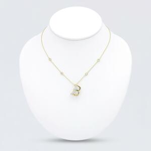 Gold Toned Letters Necklace -B image 0